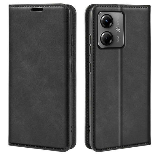 Retro-skin Magnetic Suction Leather Phone Case, For Motorola Moto G14, For Motorola Moto X40 Pro