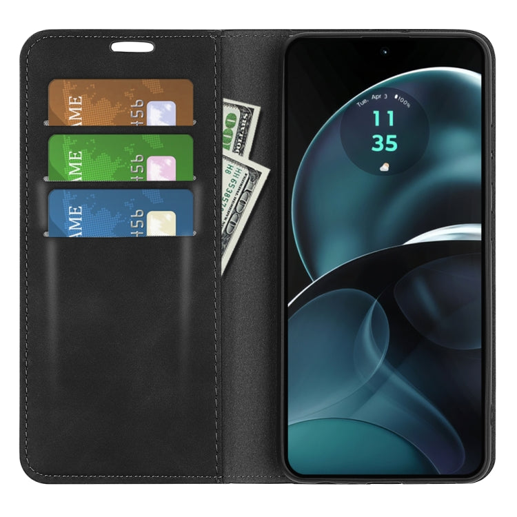 Retro-skin Magnetic Suction Leather Phone Case, For Motorola Moto G14, For Motorola Moto X40 Pro