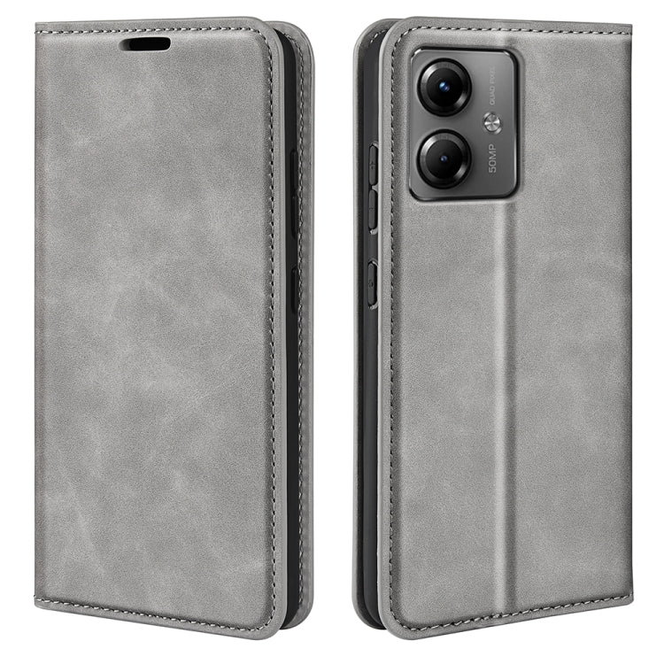 Retro-skin Magnetic Suction Leather Phone Case, For Motorola Moto G14, For Motorola Moto X40 Pro