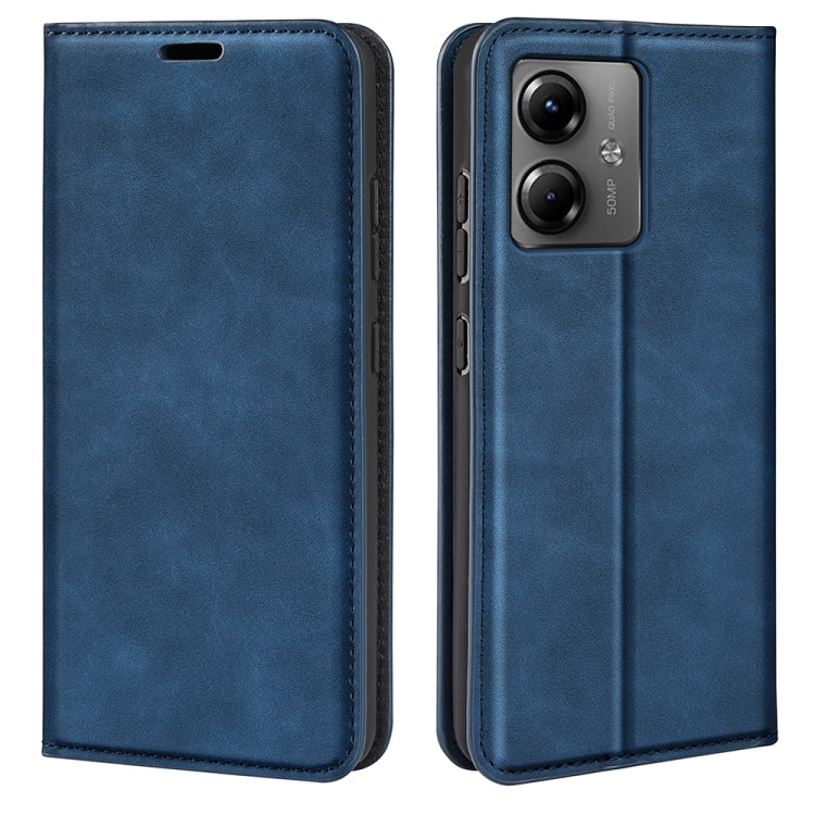Retro-skin Magnetic Suction Leather Phone Case, For Motorola Moto G14, For Motorola Moto X40 Pro