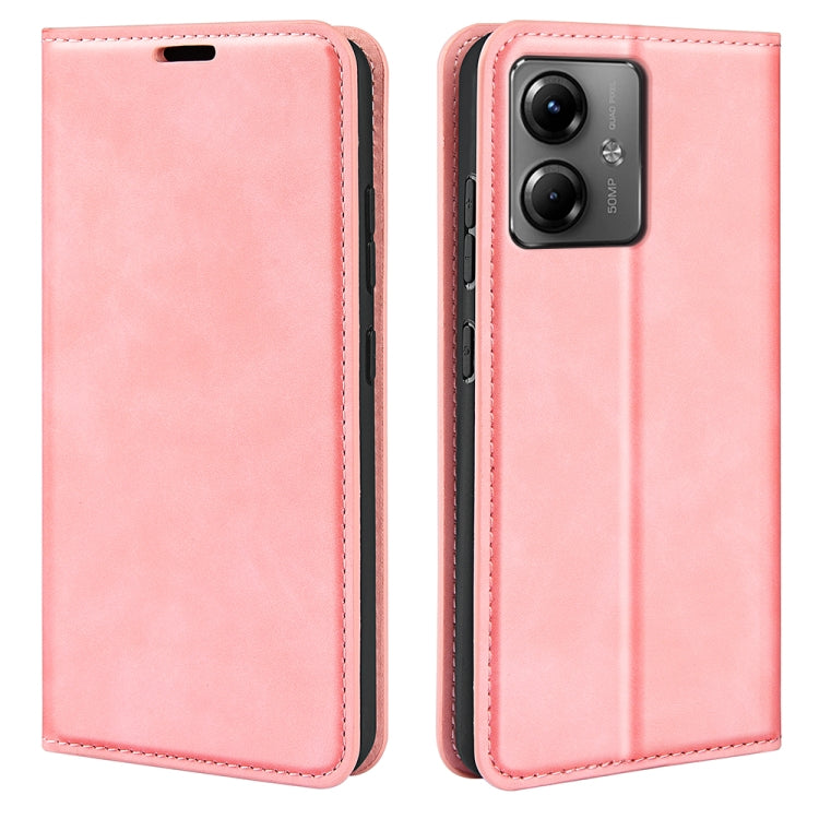 Retro-skin Magnetic Suction Leather Phone Case, For Motorola Moto G14, For Motorola Moto X40 Pro