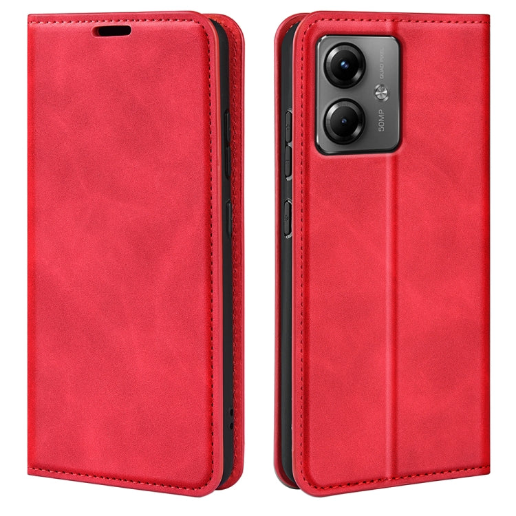 Retro-skin Magnetic Suction Leather Phone Case, For Motorola Moto G14, For Motorola Moto X40 Pro
