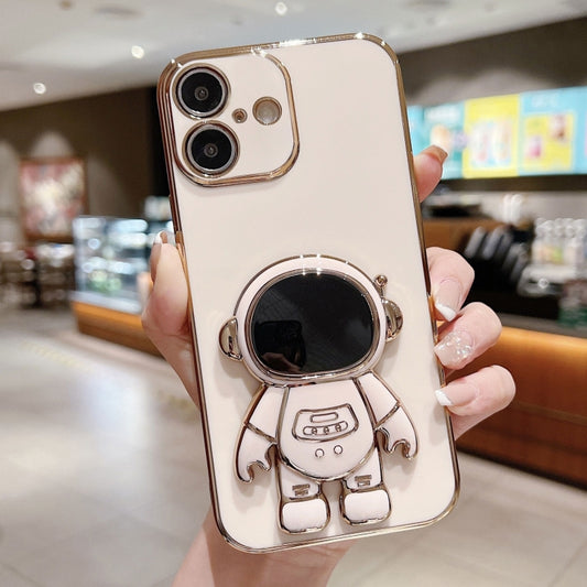 Electroplating Astronaut Holder Phone Case, For iPhone 16, For iPhone 15 Pro Max, For iPhone 15 Pro, For iPhone 15 Plus, For iPhone 15