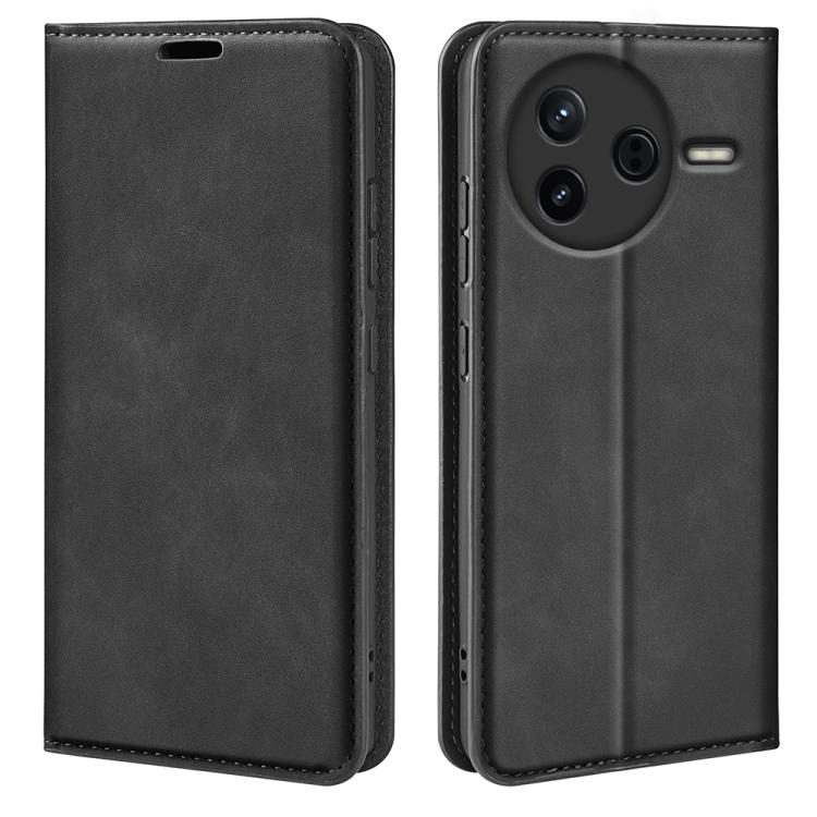 Retro-skin Magnetic Suction Leather Phone Case, For Redmi K80 / Poco F7 Pro