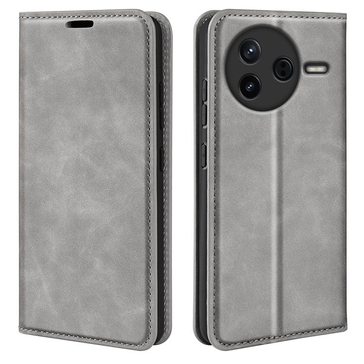 Retro-skin Magnetic Suction Leather Phone Case, For Redmi K80 / Poco F7 Pro