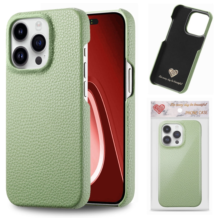 Litchi Oil Edge Leather Back Phone Case, For iPhone 15 Pro Max, For iPhone 15 Pro, For iPhone 15 Plus, For iPhone 15