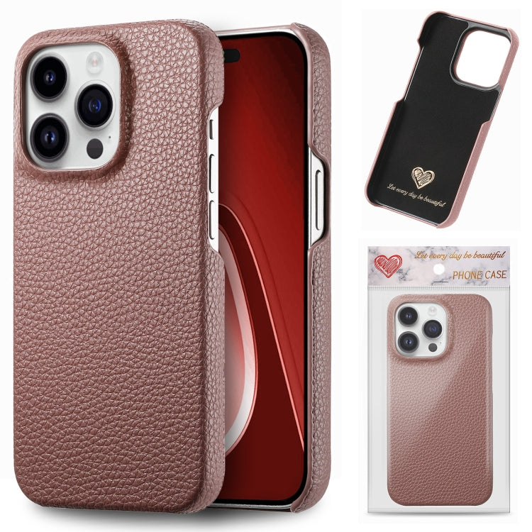 Litchi Oil Edge Leather Back Phone Case, For iPhone 18 Pro, For iPhone 15 Pro Max, For iPhone 15 Pro, For iPhone 15 Plus