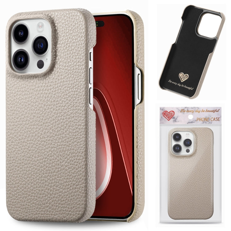 Litchi Oil Edge Leather Back Phone Case, For iPhone 18 Pro, For iPhone 15 Pro Max, For iPhone 15 Pro, For iPhone 15 Plus