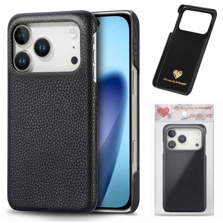 Litchi Oil Edge Leather Back Phone Case, For iPhone 18 Pro, For iPhone 15 Pro Max, For iPhone 15 Pro, For iPhone 15 Plus
