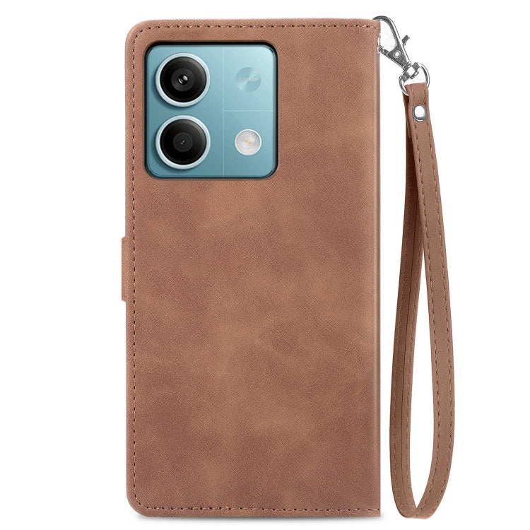 Embossed Flower Zipper Leather Phone Case, For Xiaomi Redmi Note 13 5G, For Xiaomi Redmi Note 13 Pro+, For Xiaomi Redmi Note 13 Pro 5G, For Xiaomi Redmi K60 Ultra, For Xiaomi Redmi K70 Pro, For Xiaomi Redmi K70, For Xiaomi 13T / 13T Pro