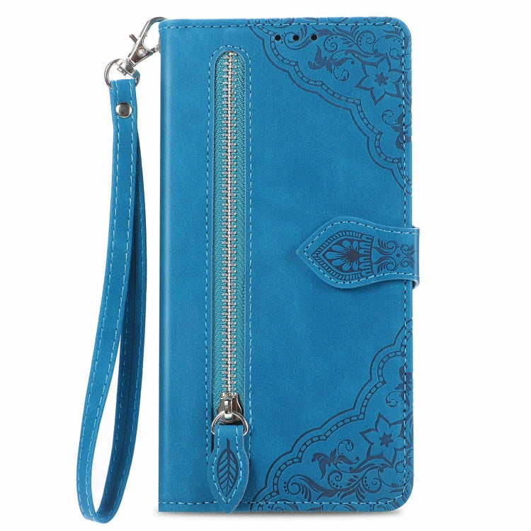 Embossed Flower Zipper Leather Phone Case, For Xiaomi Poco M6 Pro 4G, For Xiaomi Redmi Note 13 Pro 4G, For Xiaomi Redmi A3, For Xiaomi Redmi Note 13 4G, For Xiaomi Redmi 13C 5G, For Xiaomi Redmi K70E, For Xiaomi Poco X6 Pro, For Xiaomi  14 Ultra       ...