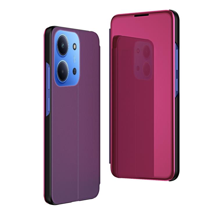 Plated Mirror Horizontal Flip Leather Phone Case with Holder, For Redmi 15C 5G / 4G EU 173mm, For Redmi 15C 5G / 4G Global 171mm