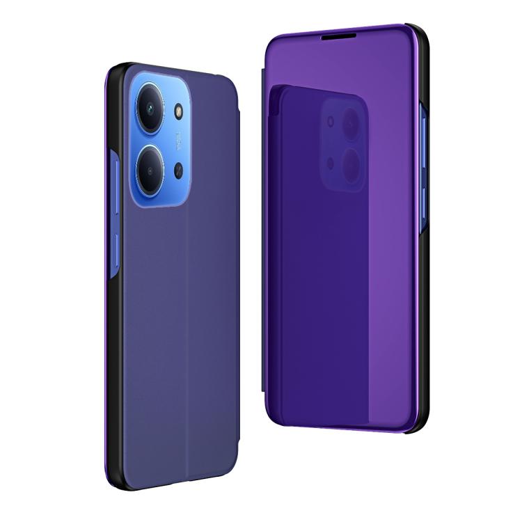 Plated Mirror Horizontal Flip Leather Phone Case with Holder, For Redmi 15C 5G / 4G EU 173mm, For Redmi 15C 5G / 4G Global 171mm