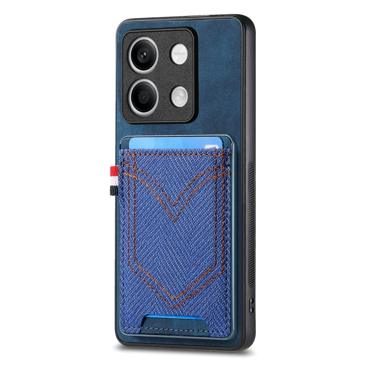 Denim Texture Leather Skin Phone Case with Card Slot, For Xiaomi Redmi Note 13 Pro 4G, For Xiaomi Redmi Note 13, For Xiaomi Redmi Note 13 Pro+, For Xiaomi Redmi Note 13 Pro 5G, For Xiaomi 13T / 13T Pro