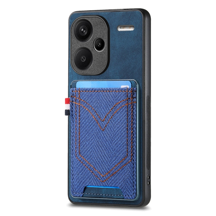 Denim Texture Leather Skin Phone Case with Card Slot, For Xiaomi Redmi Note 13 Pro 4G, For Xiaomi Redmi Note 13, For Xiaomi Redmi Note 13 Pro+, For Xiaomi Redmi Note 13 Pro 5G, For Xiaomi 13T / 13T Pro