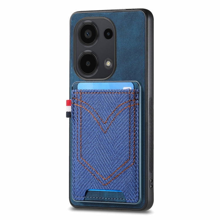 Denim Texture Leather Skin Phone Case with Card Slot, For Xiaomi Redmi Note 13 Pro 4G, For Xiaomi Redmi Note 13, For Xiaomi Redmi Note 13 Pro+, For Xiaomi Redmi Note 13 Pro 5G, For Xiaomi 13T / 13T Pro