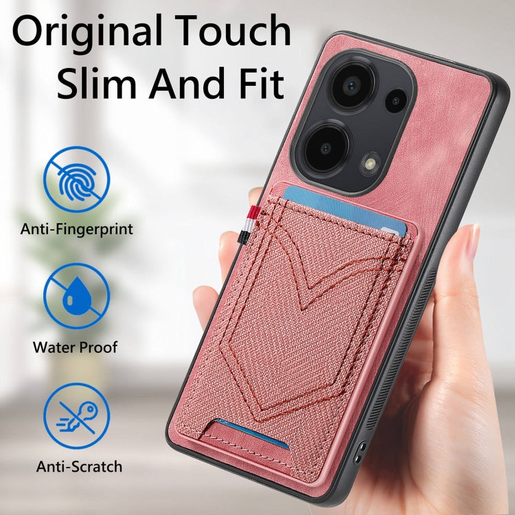 Denim Texture Leather Skin Phone Case with Card Slot, For Xiaomi Redmi Note 13 Pro 4G, For Xiaomi Redmi Note 13, For Xiaomi Redmi Note 13 Pro+, For Xiaomi Redmi Note 13 Pro 5G, For Xiaomi 13T / 13T Pro