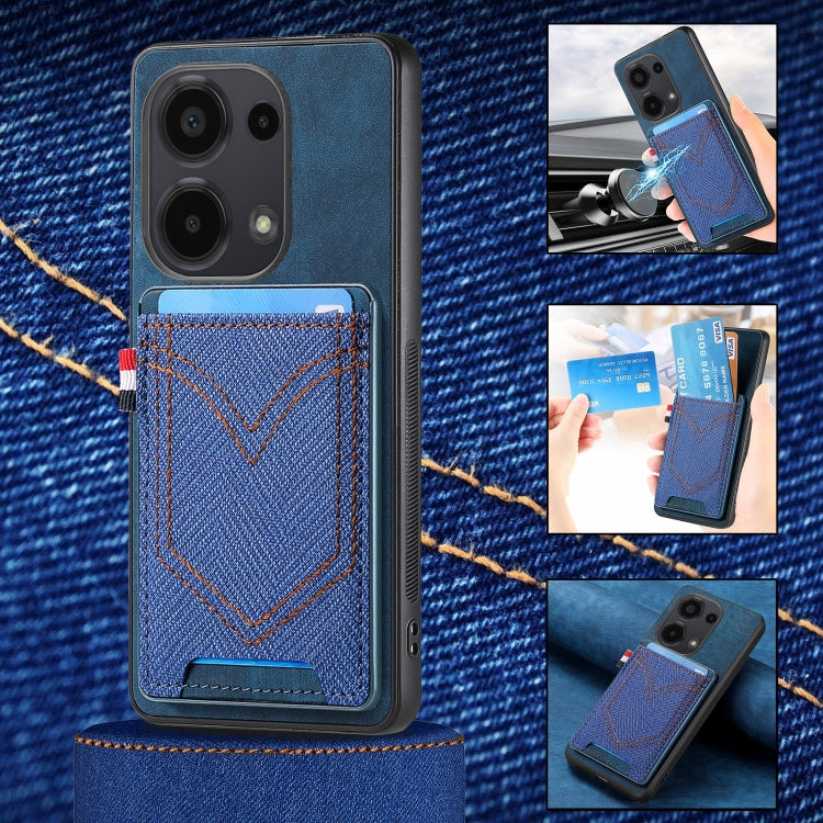 Denim Texture Leather Skin Phone Case with Card Slot, For Xiaomi Redmi Note 13 Pro 4G, For Xiaomi Redmi Note 13, For Xiaomi Redmi Note 13 Pro+, For Xiaomi Redmi Note 13 Pro 5G, For Xiaomi 13T / 13T Pro