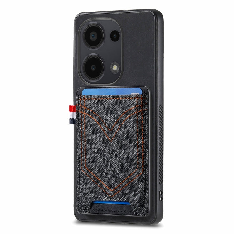 Denim Texture Leather Skin Phone Case with Card Slot, For Xiaomi Redmi Note 13 Pro 4G, For Xiaomi Redmi Note 13, For Xiaomi Redmi Note 13 Pro+, For Xiaomi Redmi Note 13 Pro 5G, For Xiaomi 13T / 13T Pro