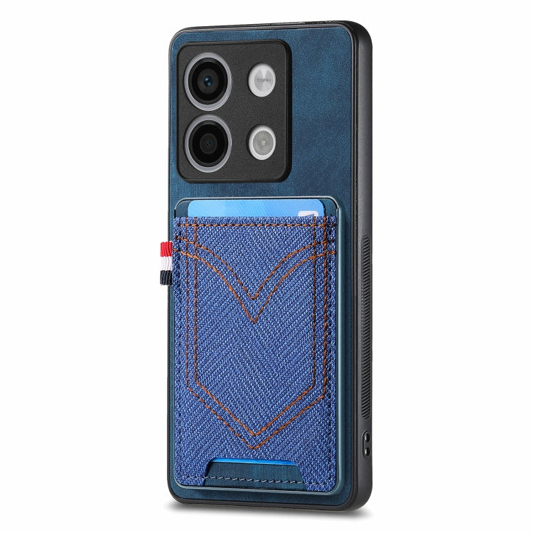 Denim Texture Leather Skin Phone Case with Card Slot, For Xiaomi Redmi Note 13 Pro 4G, For Xiaomi Redmi Note 13, For Xiaomi Redmi Note 13 Pro+, For Xiaomi Redmi Note 13 Pro 5G, For Xiaomi 13T / 13T Pro