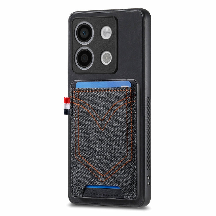 Denim Texture Leather Skin Phone Case with Card Slot, For Xiaomi Redmi Note 13 Pro 4G, For Xiaomi Redmi Note 13, For Xiaomi Redmi Note 13 Pro+, For Xiaomi Redmi Note 13 Pro 5G, For Xiaomi 13T / 13T Pro