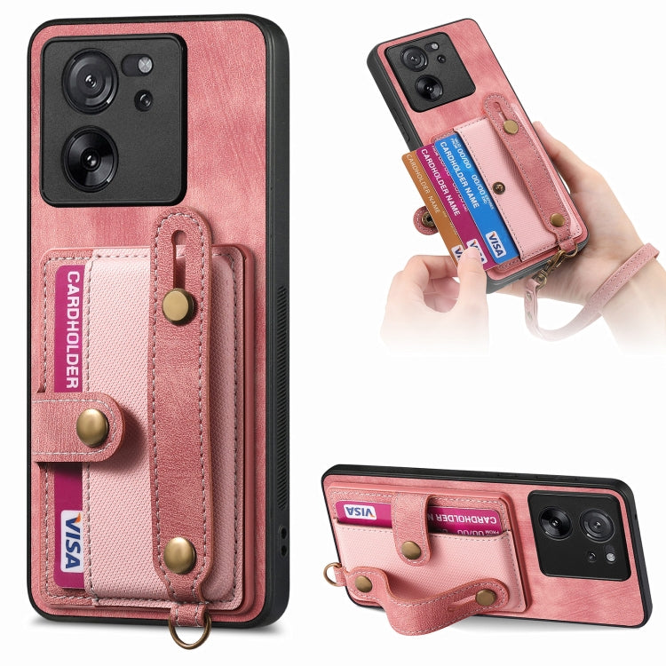 Retro Cross Wristband Wallet Leather Back Phone Case, For Xiaomi Redmi Note 13 Pro 4G, For Xiaomi 14 Pro, For Xiaomi 14, For Xiaomi Redmi Note 13, For Xiaomi Redmi Note 13 Pro+, For Xiaomi Redmi Note 13 Pro 5G, For Xiaomi 13T / 13T Pro