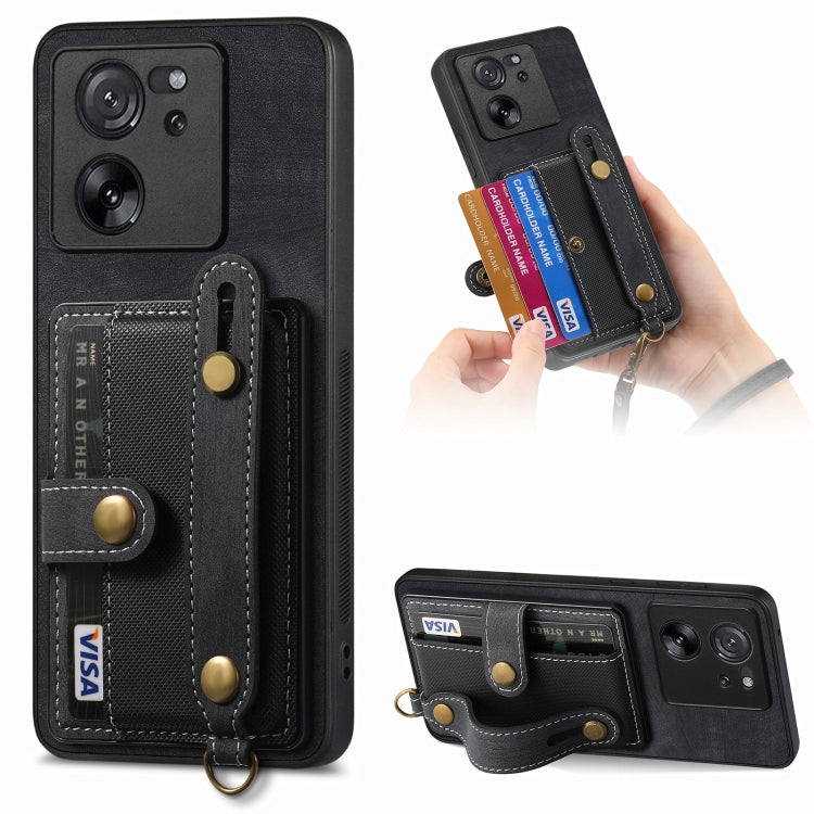 Retro Cross Wristband Wallet Leather Back Phone Case, For Xiaomi Redmi Note 13 Pro 4G, For Xiaomi 14 Pro, For Xiaomi 14, For Xiaomi Redmi Note 13, For Xiaomi Redmi Note 13 Pro+, For Xiaomi Redmi Note 13 Pro 5G, For Xiaomi 13T / 13T Pro