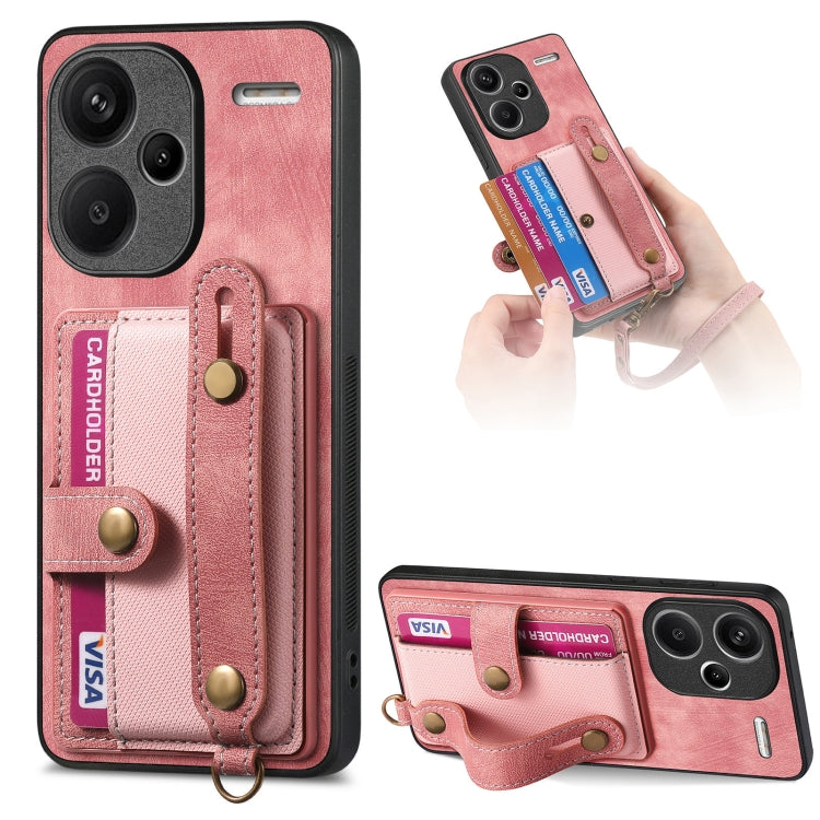 Retro Cross Wristband Wallet Leather Back Phone Case, For Xiaomi Redmi Note 13 Pro 4G, For Xiaomi 14 Pro, For Xiaomi 14, For Xiaomi Redmi Note 13, For Xiaomi Redmi Note 13 Pro+, For Xiaomi Redmi Note 13 Pro 5G, For Xiaomi 13T / 13T Pro