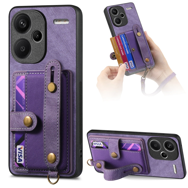 Retro Cross Wristband Wallet Leather Back Phone Case, For Xiaomi Redmi Note 13 Pro 4G, For Xiaomi 14 Pro, For Xiaomi 14, For Xiaomi Redmi Note 13, For Xiaomi Redmi Note 13 Pro+, For Xiaomi Redmi Note 13 Pro 5G, For Xiaomi 13T / 13T Pro
