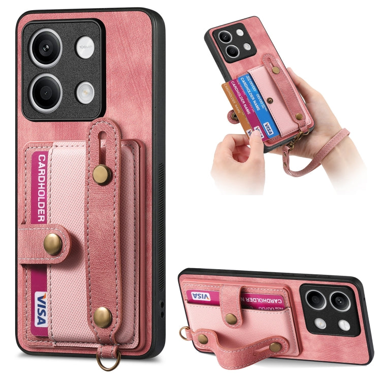 Retro Cross Wristband Wallet Leather Back Phone Case, For Xiaomi Redmi Note 13 Pro 4G, For Xiaomi 14 Pro, For Xiaomi 14, For Xiaomi Redmi Note 13, For Xiaomi Redmi Note 13 Pro+, For Xiaomi Redmi Note 13 Pro 5G, For Xiaomi 13T / 13T Pro