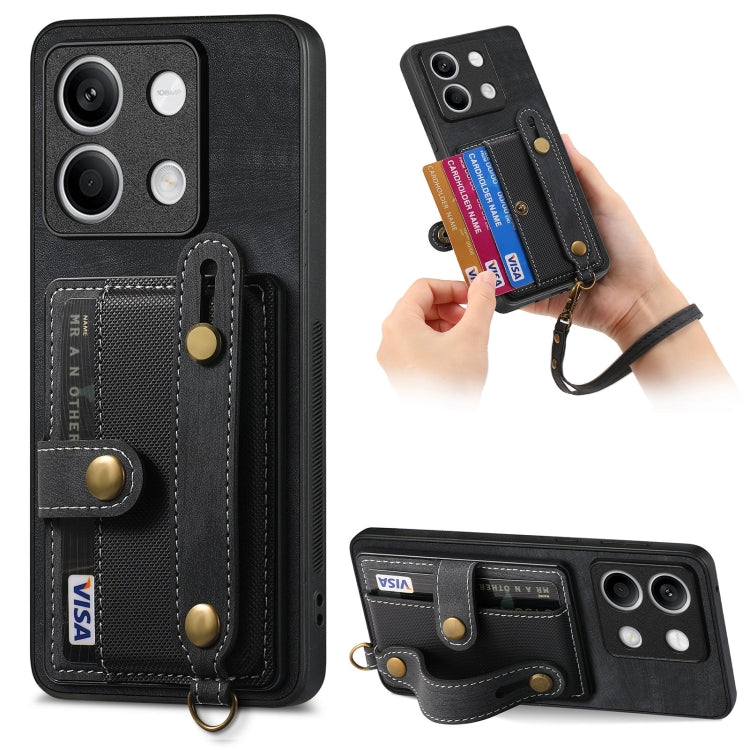 Retro Cross Wristband Wallet Leather Back Phone Case, For Xiaomi Redmi Note 13 Pro 4G, For Xiaomi 14 Pro, For Xiaomi 14, For Xiaomi Redmi Note 13, For Xiaomi Redmi Note 13 Pro+, For Xiaomi Redmi Note 13 Pro 5G, For Xiaomi 13T / 13T Pro