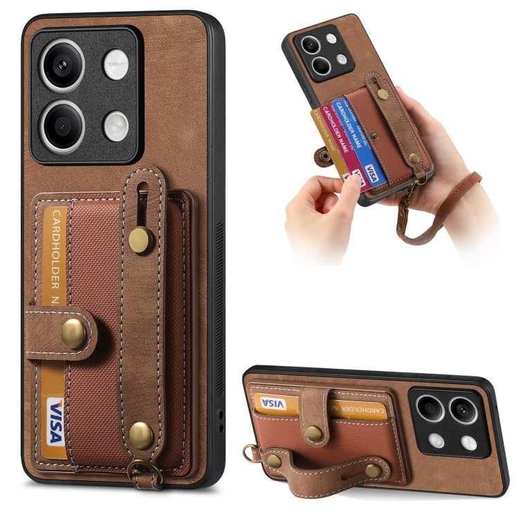 Retro Cross Wristband Wallet Leather Back Phone Case, For Xiaomi Redmi Note 13 Pro 4G, For Xiaomi 14 Pro, For Xiaomi 14, For Xiaomi Redmi Note 13, For Xiaomi Redmi Note 13 Pro+, For Xiaomi Redmi Note 13 Pro 5G, For Xiaomi 13T / 13T Pro