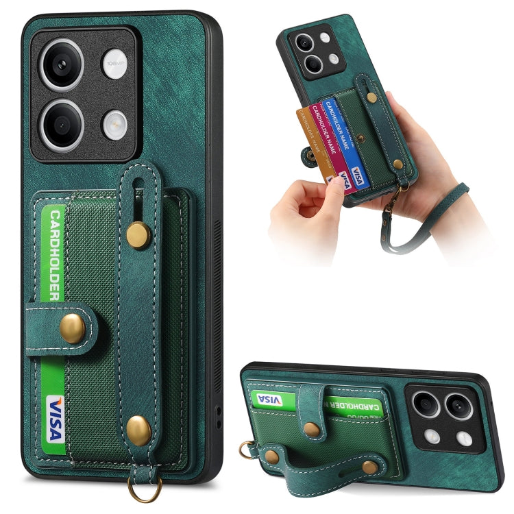 Retro Cross Wristband Wallet Leather Back Phone Case, For Xiaomi Redmi Note 13 Pro 4G, For Xiaomi 14 Pro, For Xiaomi 14, For Xiaomi Redmi Note 13, For Xiaomi Redmi Note 13 Pro+, For Xiaomi Redmi Note 13 Pro 5G, For Xiaomi 13T / 13T Pro