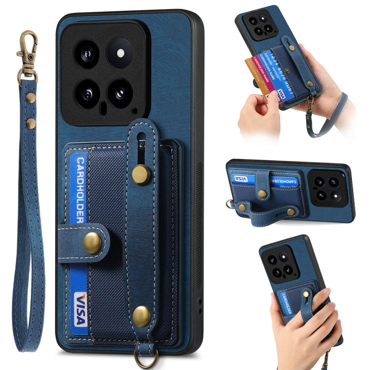 Retro Cross Wristband Wallet Leather Back Phone Case, For Xiaomi Redmi Note 13 Pro 4G, For Xiaomi 14 Pro, For Xiaomi 14, For Xiaomi Redmi Note 13, For Xiaomi Redmi Note 13 Pro+, For Xiaomi Redmi Note 13 Pro 5G, For Xiaomi 13T / 13T Pro