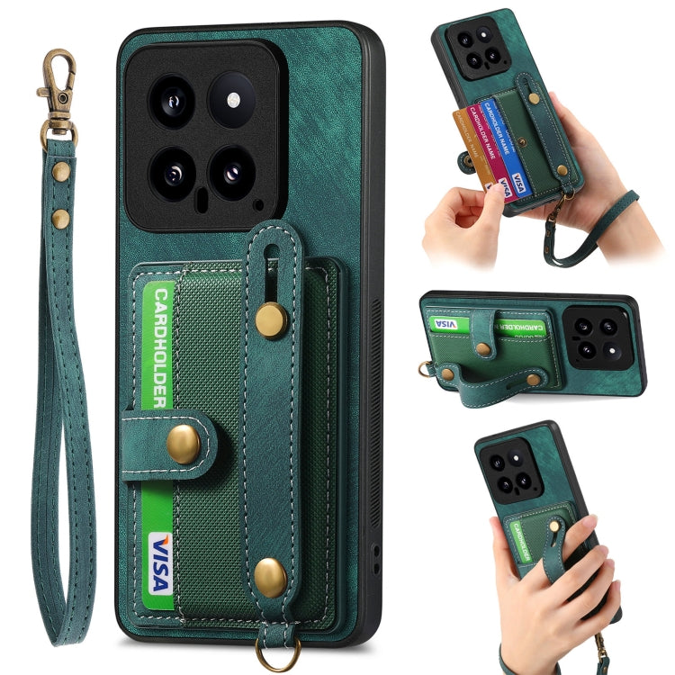 Retro Cross Wristband Wallet Leather Back Phone Case, For Xiaomi Redmi Note 13 Pro 4G, For Xiaomi 14 Pro, For Xiaomi 14, For Xiaomi Redmi Note 13, For Xiaomi Redmi Note 13 Pro+, For Xiaomi Redmi Note 13 Pro 5G, For Xiaomi 13T / 13T Pro