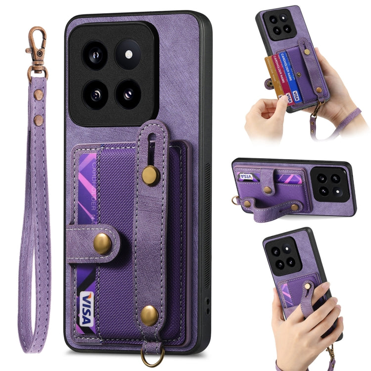 Retro Cross Wristband Wallet Leather Back Phone Case, For Xiaomi Redmi Note 13 Pro 4G, For Xiaomi 14 Pro, For Xiaomi 14, For Xiaomi Redmi Note 13, For Xiaomi Redmi Note 13 Pro+, For Xiaomi Redmi Note 13 Pro 5G, For Xiaomi 13T / 13T Pro