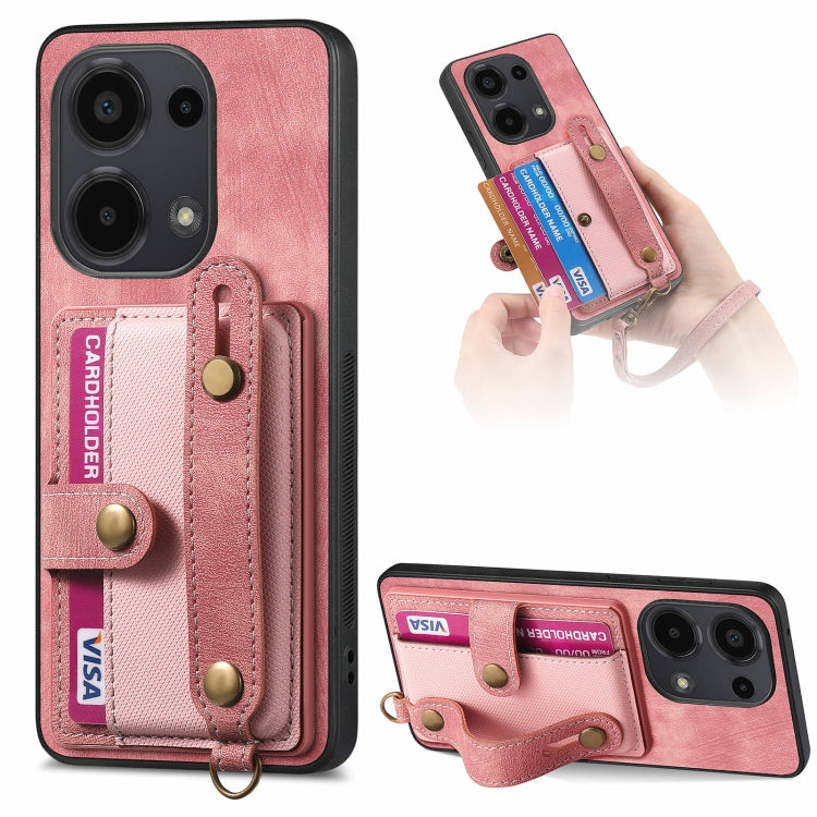 Retro Cross Wristband Wallet Leather Back Phone Case, For Xiaomi Redmi Note 13 Pro 4G, For Xiaomi 14 Pro, For Xiaomi 14, For Xiaomi Redmi Note 13, For Xiaomi Redmi Note 13 Pro+, For Xiaomi Redmi Note 13 Pro 5G, For Xiaomi 13T / 13T Pro