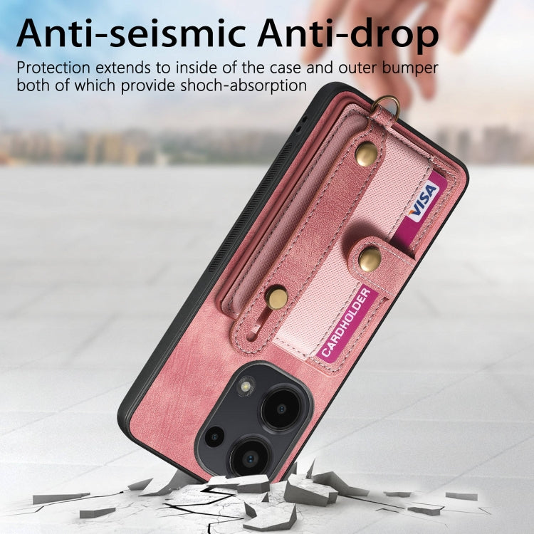 Retro Cross Wristband Wallet Leather Back Phone Case, For Xiaomi Redmi Note 13 Pro 4G, For Xiaomi 14 Pro, For Xiaomi 14, For Xiaomi Redmi Note 13, For Xiaomi Redmi Note 13 Pro+, For Xiaomi Redmi Note 13 Pro 5G, For Xiaomi 13T / 13T Pro
