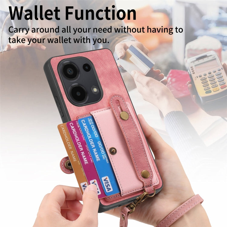 Retro Cross Wristband Wallet Leather Back Phone Case, For Xiaomi Redmi Note 13 Pro 4G, For Xiaomi 14 Pro, For Xiaomi 14, For Xiaomi Redmi Note 13, For Xiaomi Redmi Note 13 Pro+, For Xiaomi Redmi Note 13 Pro 5G, For Xiaomi 13T / 13T Pro