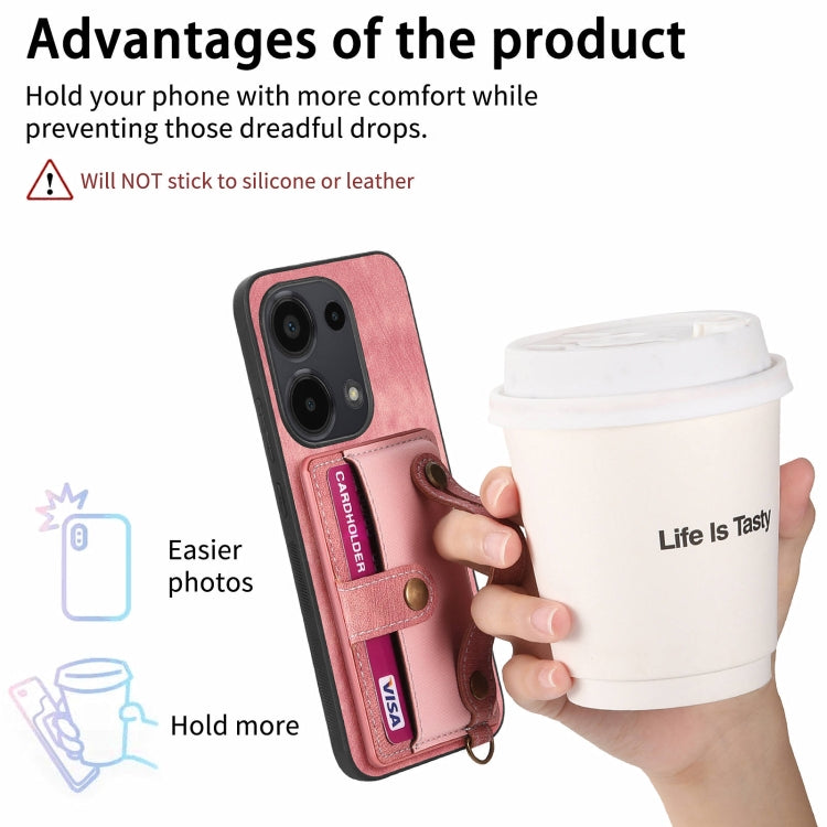 Retro Cross Wristband Wallet Leather Back Phone Case, For Xiaomi Redmi Note 13 Pro 4G, For Xiaomi 14 Pro, For Xiaomi 14, For Xiaomi Redmi Note 13, For Xiaomi Redmi Note 13 Pro+, For Xiaomi Redmi Note 13 Pro 5G, For Xiaomi 13T / 13T Pro