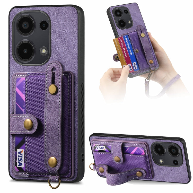 Retro Cross Wristband Wallet Leather Back Phone Case, For Xiaomi Redmi Note 13 Pro 4G, For Xiaomi 14 Pro, For Xiaomi 14, For Xiaomi Redmi Note 13, For Xiaomi Redmi Note 13 Pro+, For Xiaomi Redmi Note 13 Pro 5G, For Xiaomi 13T / 13T Pro