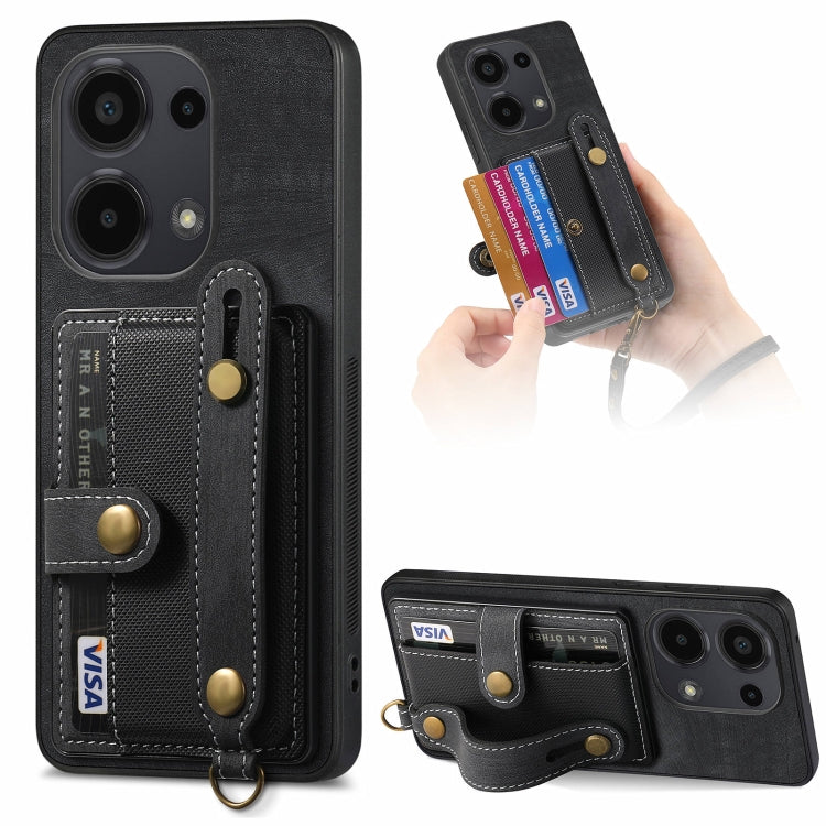 Retro Cross Wristband Wallet Leather Back Phone Case, For Xiaomi Redmi Note 13 Pro 4G, For Xiaomi 14 Pro, For Xiaomi 14, For Xiaomi Redmi Note 13, For Xiaomi Redmi Note 13 Pro+, For Xiaomi Redmi Note 13 Pro 5G, For Xiaomi 13T / 13T Pro