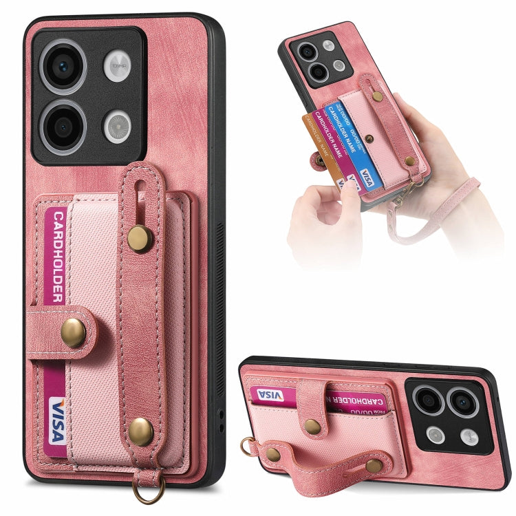 Retro Cross Wristband Wallet Leather Back Phone Case, For Xiaomi Redmi Note 13 Pro 4G, For Xiaomi 14 Pro, For Xiaomi 14, For Xiaomi Redmi Note 13, For Xiaomi Redmi Note 13 Pro+, For Xiaomi Redmi Note 13 Pro 5G, For Xiaomi 13T / 13T Pro