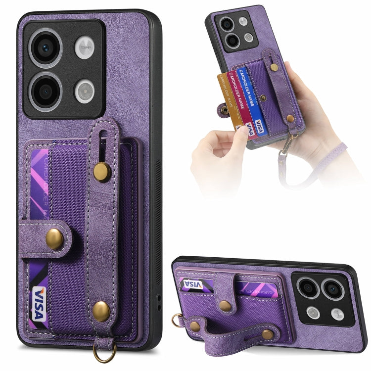 Retro Cross Wristband Wallet Leather Back Phone Case, For Xiaomi Redmi Note 13 Pro 4G, For Xiaomi 14 Pro, For Xiaomi 14, For Xiaomi Redmi Note 13, For Xiaomi Redmi Note 13 Pro+, For Xiaomi Redmi Note 13 Pro 5G, For Xiaomi 13T / 13T Pro