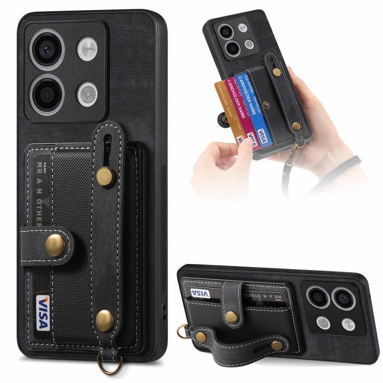 Retro Cross Wristband Wallet Leather Back Phone Case, For Xiaomi Redmi Note 13 Pro 4G, For Xiaomi 14 Pro, For Xiaomi 14, For Xiaomi Redmi Note 13, For Xiaomi Redmi Note 13 Pro+, For Xiaomi Redmi Note 13 Pro 5G, For Xiaomi 13T / 13T Pro