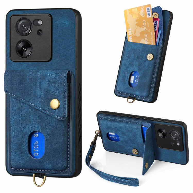 Retro Card Wallet Fold Leather Phone Case with Strap, For Xiaomi 14 Pro, For Xiaomi 14, For Xiaomi Redmi Note 13 5G, For Xiaomi Redmi Note 13 Pro+, For Xiaomi Redmi Note 13 Pro 5G, For Xiaomi 13T / 13T Pro