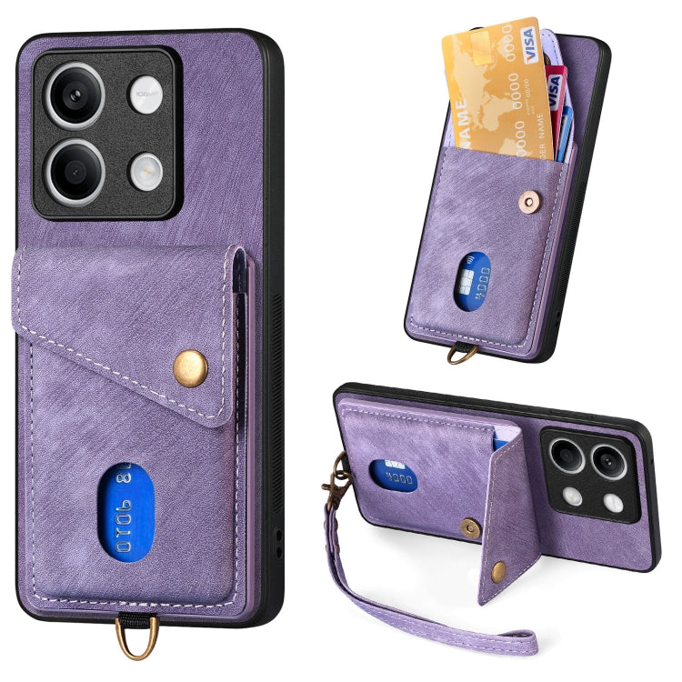 Retro Card Wallet Fold Leather Phone Case with Strap, For Xiaomi 14 Pro, For Xiaomi 14, For Xiaomi Redmi Note 13 5G, For Xiaomi Redmi Note 13 Pro+, For Xiaomi Redmi Note 13 Pro 5G, For Xiaomi 13T / 13T Pro