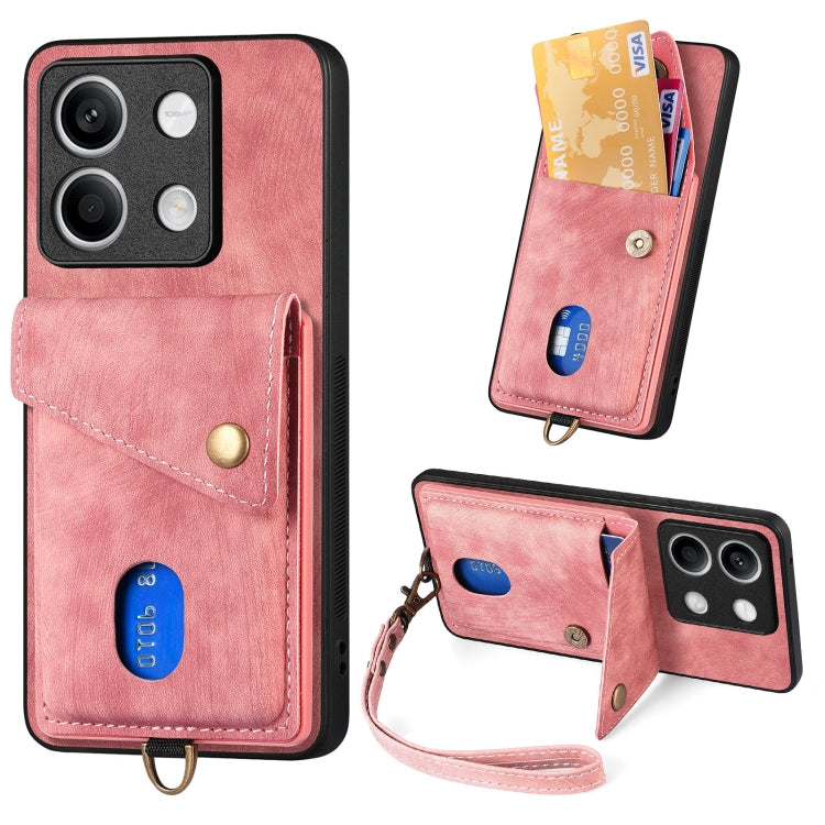 Retro Card Wallet Fold Leather Phone Case with Strap, For Xiaomi 14 Pro, For Xiaomi 14, For Xiaomi Redmi Note 13 5G, For Xiaomi Redmi Note 13 Pro+, For Xiaomi Redmi Note 13 Pro 5G, For Xiaomi 13T / 13T Pro
