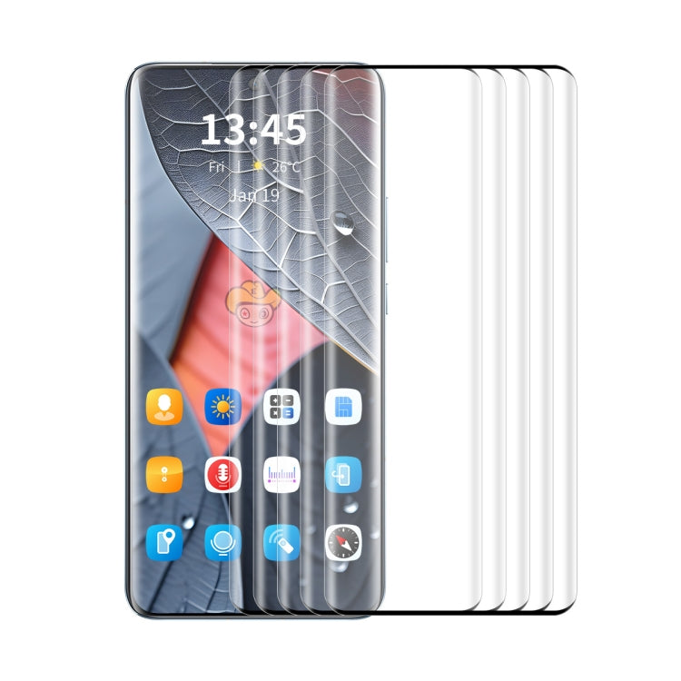 5pcs ENKAY Hat-Prince Heat Bending Full Side Glue Tempered Glass Film, For Redmi Note 15 Pro+ 5G Global 163.3mm, For Redmi Note 15 5G Global 164mm, For Xiaomi 14 Pro, For Redmi Note 13 Pro+