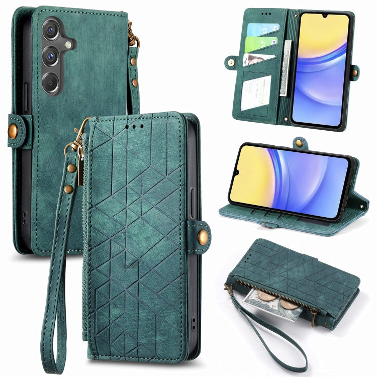Geometric Zipper Wallet Side Buckle Leather Phone Case, For Samsung Galaxy Xcover 7, For Samsung Galaxy A15, For Samsung Galaxy A53 5G